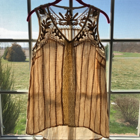 Anthropologie Tops - Anthropologie Ryu soft embroidered Boho tunic